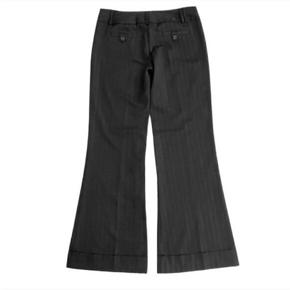 Copper Key Black Pinstriped Wide Leg Cuffed Pants Size 7 - Picture 4 of 9